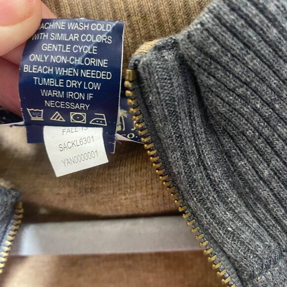 Caribbean Joe Quarter-Zip Sweater Mens XXL Gray 100% Cotton Preppy Pullover Goin - Picture 3 of 8